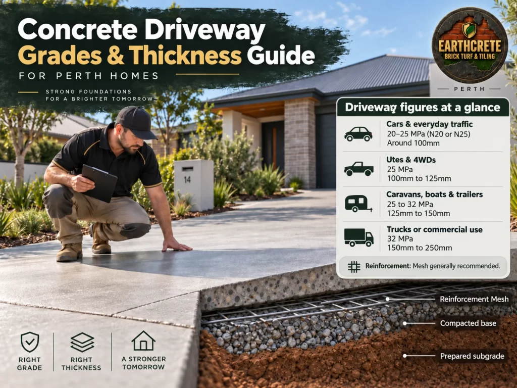 Concrete Driveway Grades and Thickness What Perth Homes Actually Need in 2026